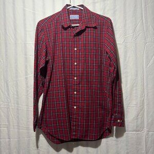 Chesterford Classics Mens Plaid Size 15-33 Made in Malaysia Cotton/Polyester